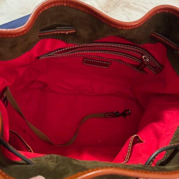 Dooney & Bourke Suede Drawstring Bag - Olive Green - Picture 4 of 7